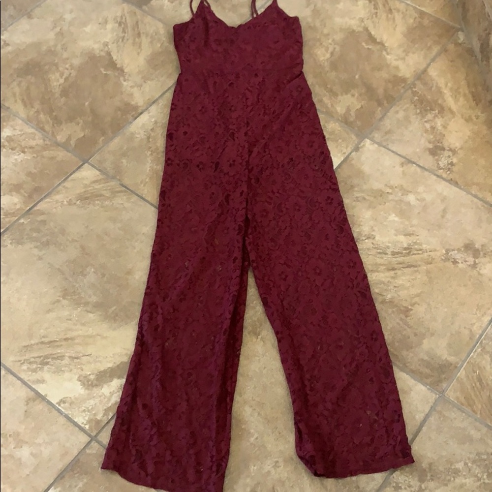 Maroon laced jumpsuit